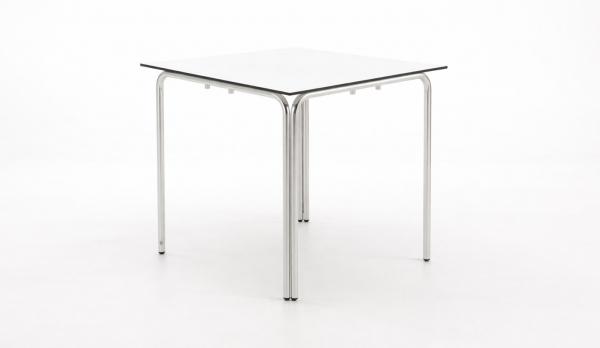 Mesa hosteleria aluminio 70x70 sobre de compacto Blanco