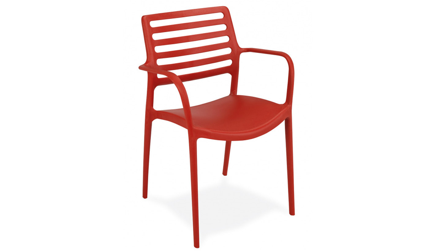 Silla de polipropileno con lamas con brazos