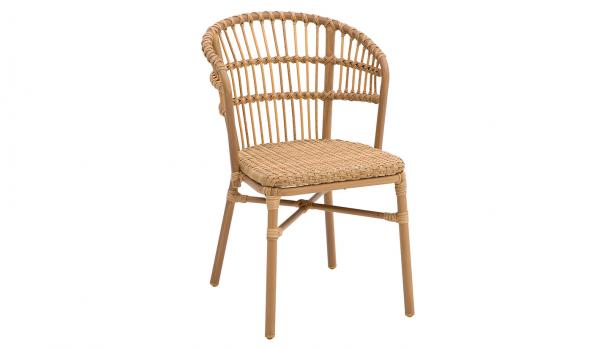 Silla de aluminio y rattán