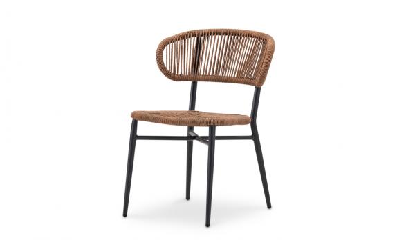 Silla de aluminio y cuerda trenzada