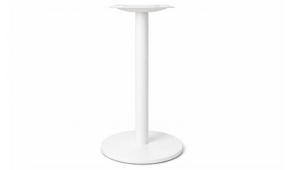 Pie mesa hosteleria redondo con base de Hierro color BLANCO