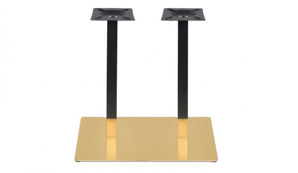 Base Dorada y negra rectangular de Acero