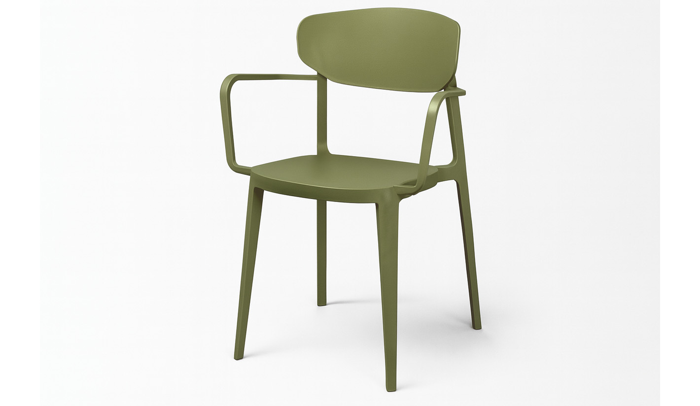 Silla de polipropileno con fibra de vidrio CON brazos