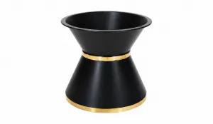 Base redonda de cubo en oro-negro en acero inox.