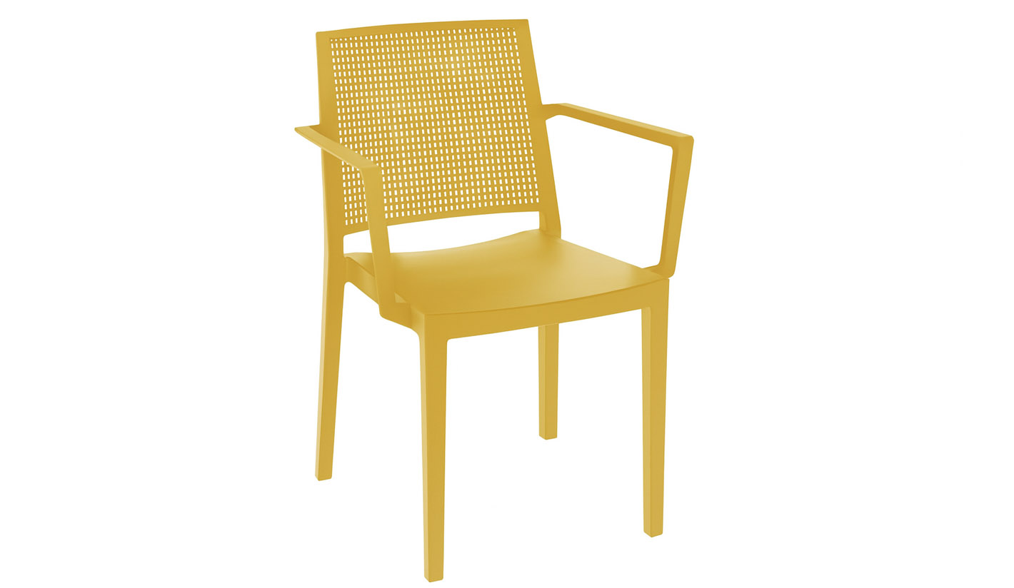 Silla de polipropileno con fibra de vidrio CON brazos