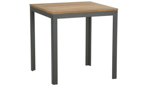 mesa de aluminio sobre de teca 80x80 ref:367