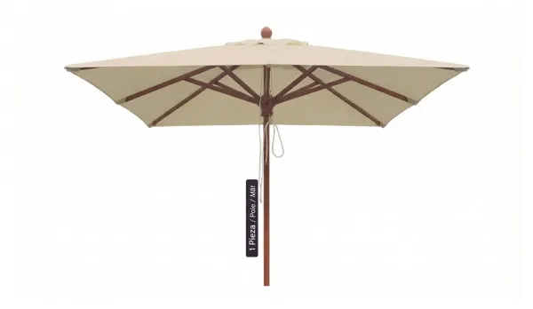 Parasol CUADRADO de madera eucaliptus de 3 metros