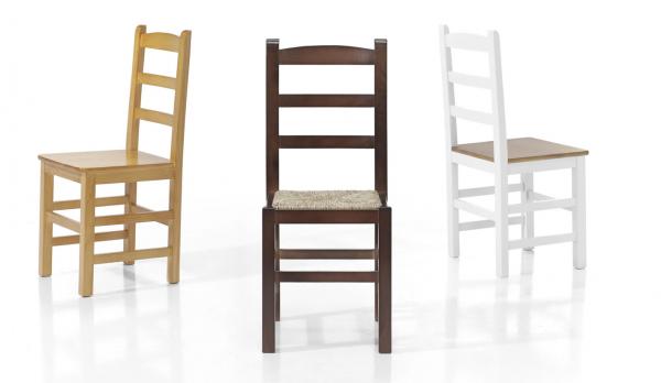 Silla de madera en varios colores y opciones