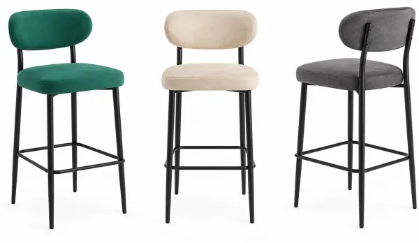 Taburete de polipiel textil para hosteleria