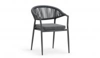 Sillón de aluminio apilable con cojín