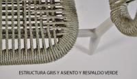 Sillón de aluminio y cuerda trenzada