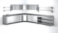 Armario de pared con puertas batientes de acero inox.