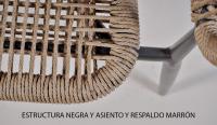 Silla de aluminio y cuerda trenzada
