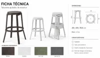 Taburete polipropileno apilable